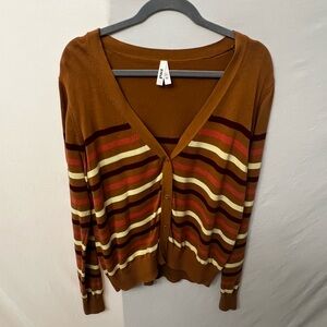 Pact Brown Multicolor Knit Cardigan XL